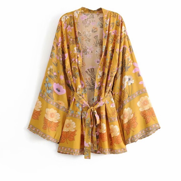 SOLD OUT Festival Floral Boho Kimono Coverup Robe - Picture 6 of 8